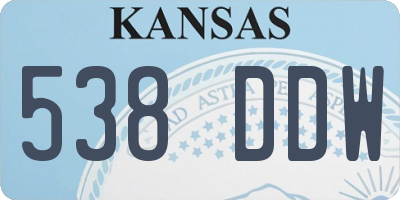 KS license plate 538DDW