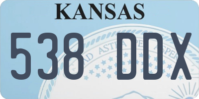 KS license plate 538DDX