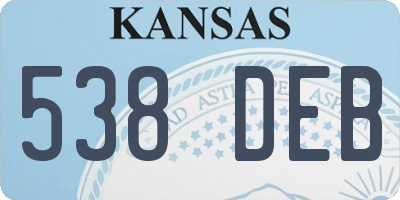 KS license plate 538DEB