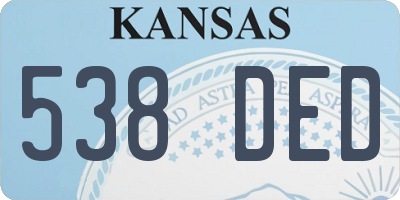 KS license plate 538DED