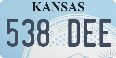 KS license plate 538DEE