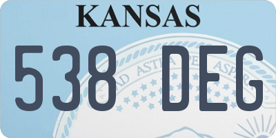 KS license plate 538DEG