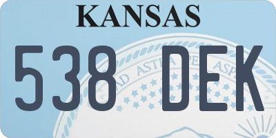 KS license plate 538DEK