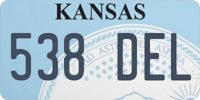 KS license plate 538DEL