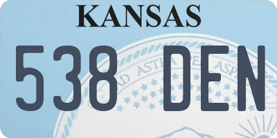 KS license plate 538DEN