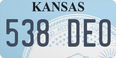 KS license plate 538DEO