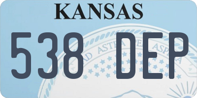 KS license plate 538DEP