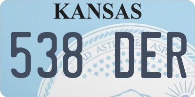 KS license plate 538DER