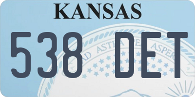 KS license plate 538DET