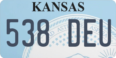 KS license plate 538DEU