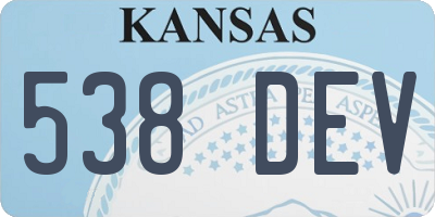 KS license plate 538DEV