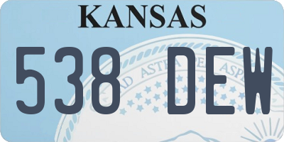 KS license plate 538DEW