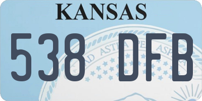 KS license plate 538DFB