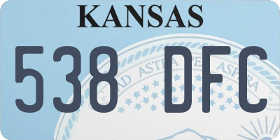 KS license plate 538DFC