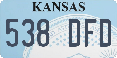 KS license plate 538DFD