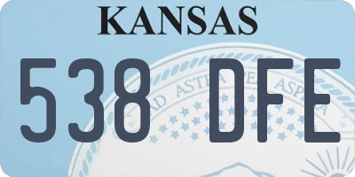 KS license plate 538DFE