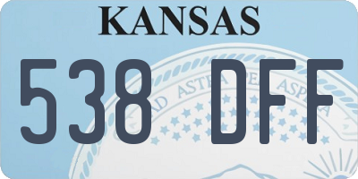 KS license plate 538DFF