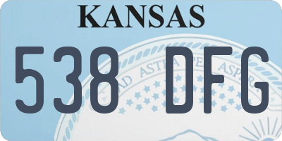 KS license plate 538DFG