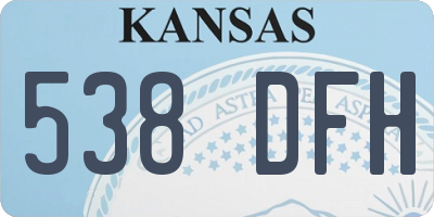 KS license plate 538DFH
