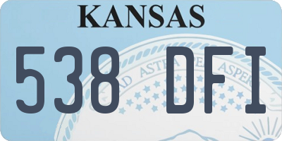 KS license plate 538DFI