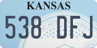 KS license plate 538DFJ
