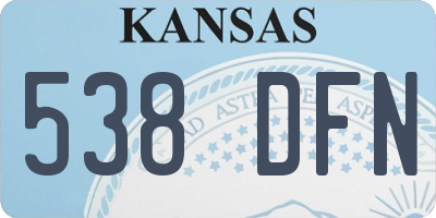 KS license plate 538DFN