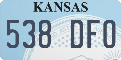 KS license plate 538DFO