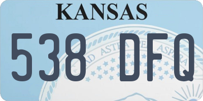 KS license plate 538DFQ