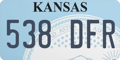 KS license plate 538DFR