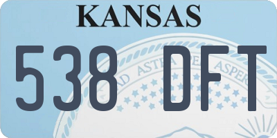 KS license plate 538DFT