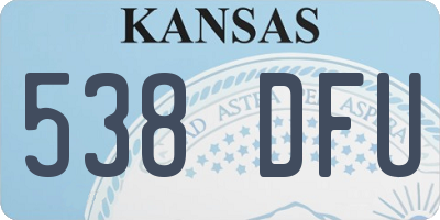 KS license plate 538DFU