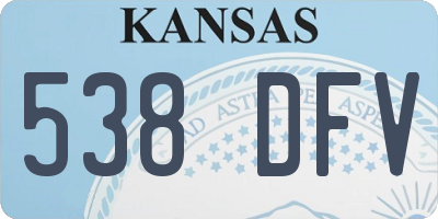 KS license plate 538DFV