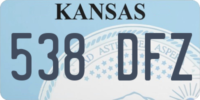 KS license plate 538DFZ