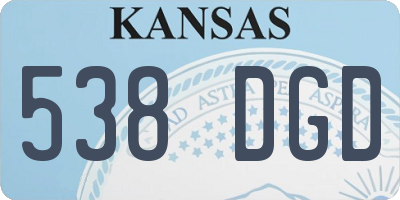 KS license plate 538DGD