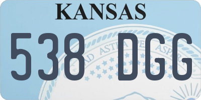 KS license plate 538DGG
