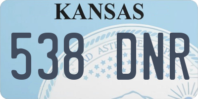 KS license plate 538DNR