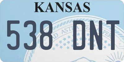 KS license plate 538DNT