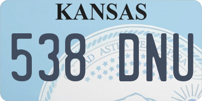 KS license plate 538DNU