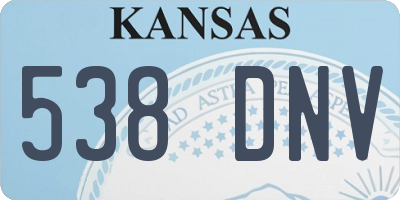 KS license plate 538DNV