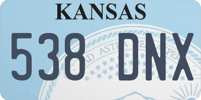 KS license plate 538DNX