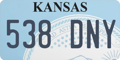 KS license plate 538DNY