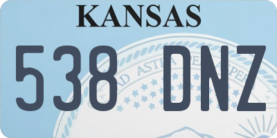 KS license plate 538DNZ
