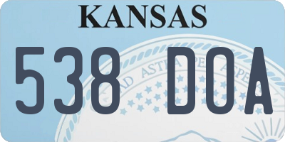 KS license plate 538DOA
