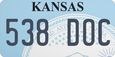 KS license plate 538DOC