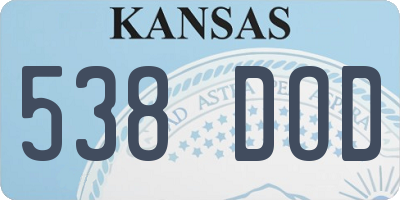 KS license plate 538DOD