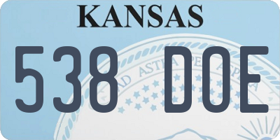 KS license plate 538DOE