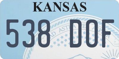 KS license plate 538DOF