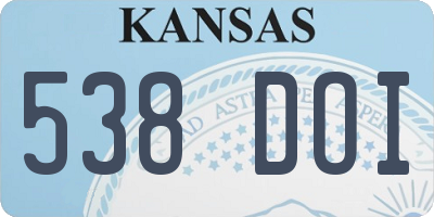 KS license plate 538DOI