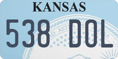 KS license plate 538DOL