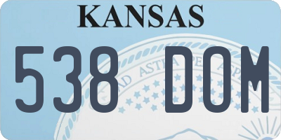 KS license plate 538DOM